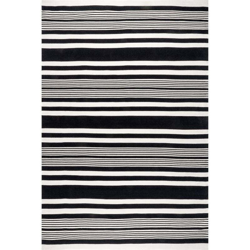 Nuloom Jess Hand Loomed Cotton Flatweave Striped Area Rug