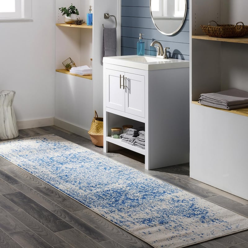 Livabliss Harput Updated Traditional Medallion Area Rug - Blue - 2' 7" x 10' 2"