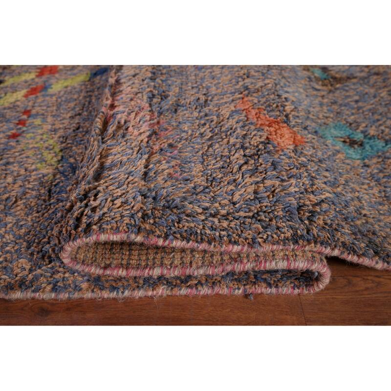 Geometric Plush Moroccan Oriental Area Rug Handmade Wool Carpet - 8'11" x 12'5"