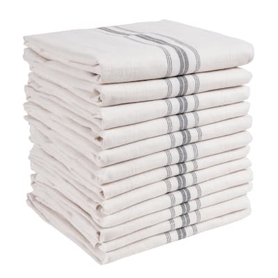 Classic Cotton Stripe Towels, Set of 12