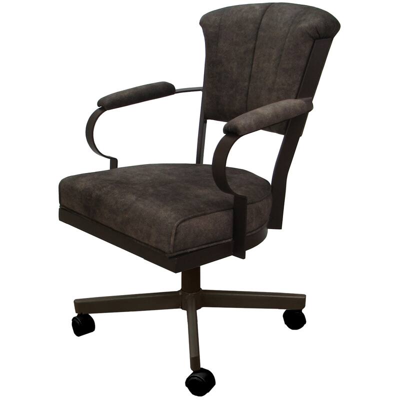 Miami Swivel Metal Caster Chair on Reading Base - 18" High Seat - Outlier Ash - Brown