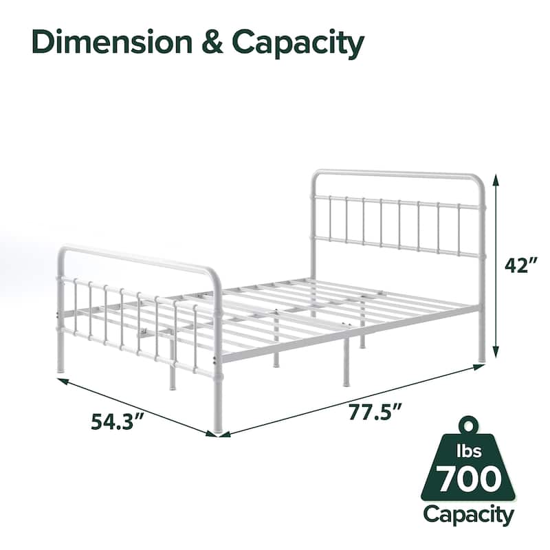 Priage by ZINUS Metal Platform Bed Frame - White - Full