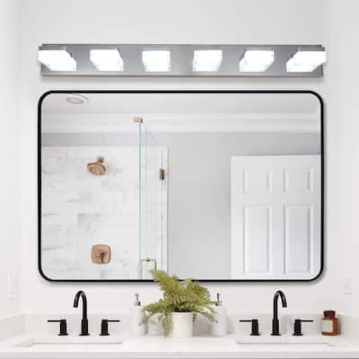 Modern 6-Light Chrome LED Vanity Mirror Light Fixture For Bathrooms And Makeup Tables