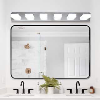 Modern 6-Light Chrome LED Vanity Mirror Light Fixture