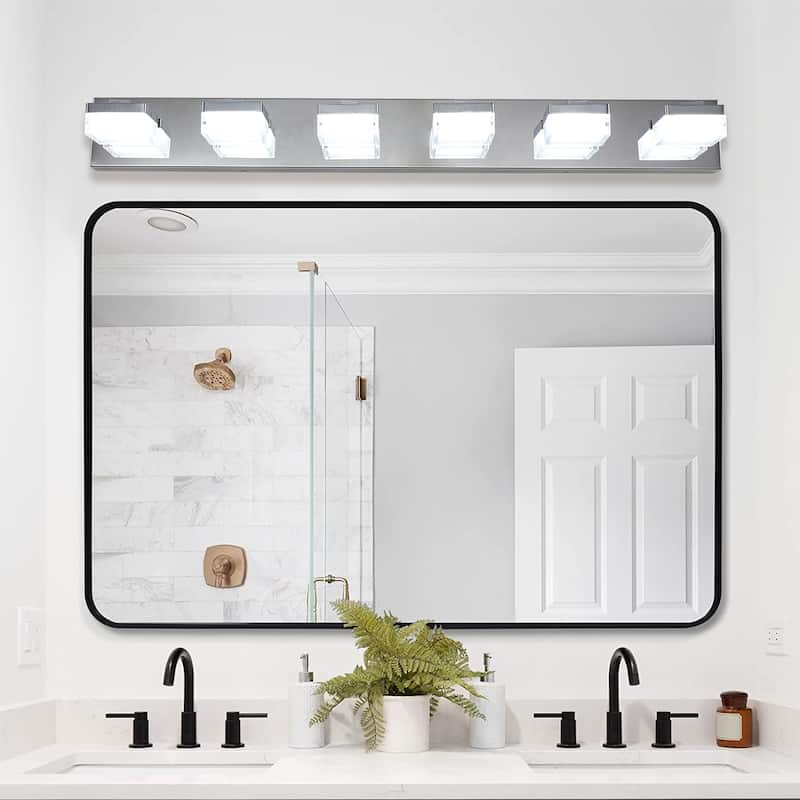 Modern 6-Light LED Vanity Mirror Light Fixture For Bathrooms And Makeup Tables - Chrome
