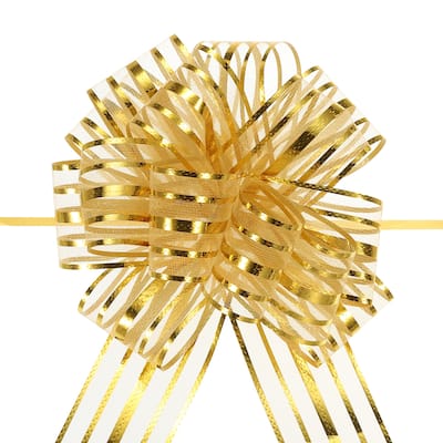 5pcs 6 Inch Organza Large Pull Bow Gift Wrapping Bows Chiffon