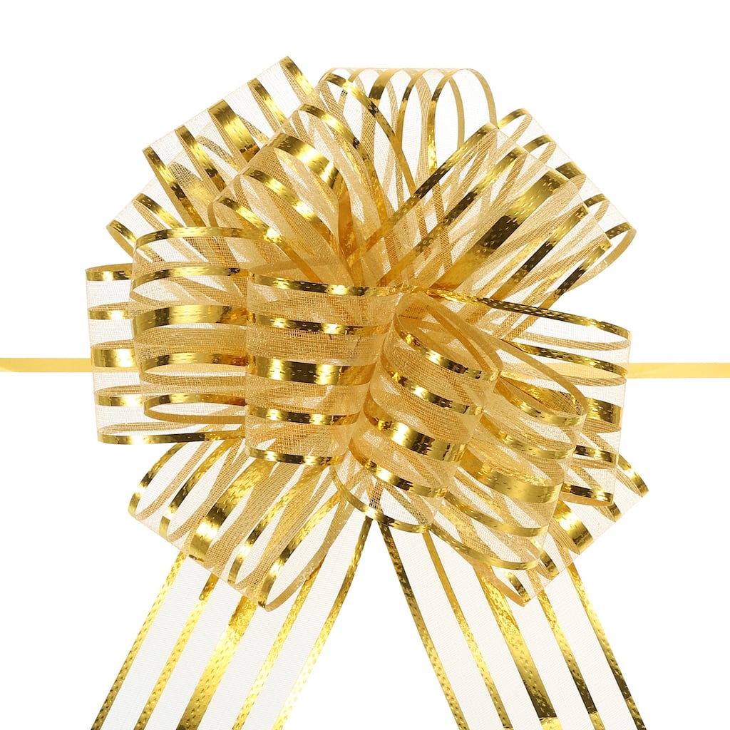 5pcs 6 Inch Organza Large Pull Bow Gift Wrapping Bows Chiffon