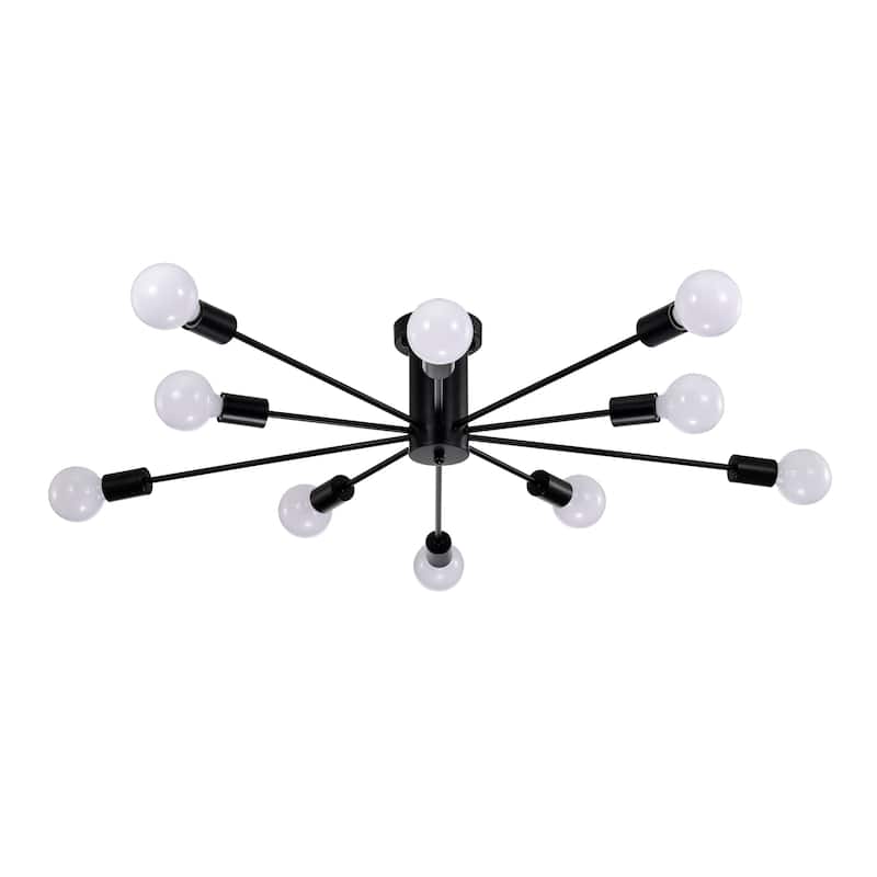 Pimlin 10-Light Baton Style Semi-Flush Mount Ceiling Lamp