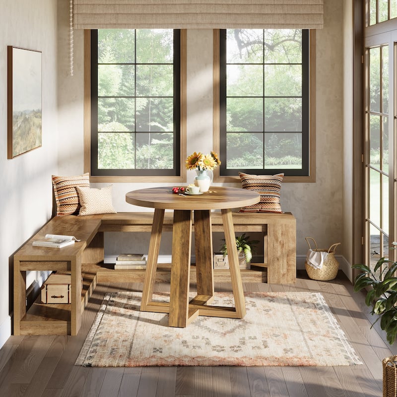 L Shaped Breakfast Nook Bench for Entryway