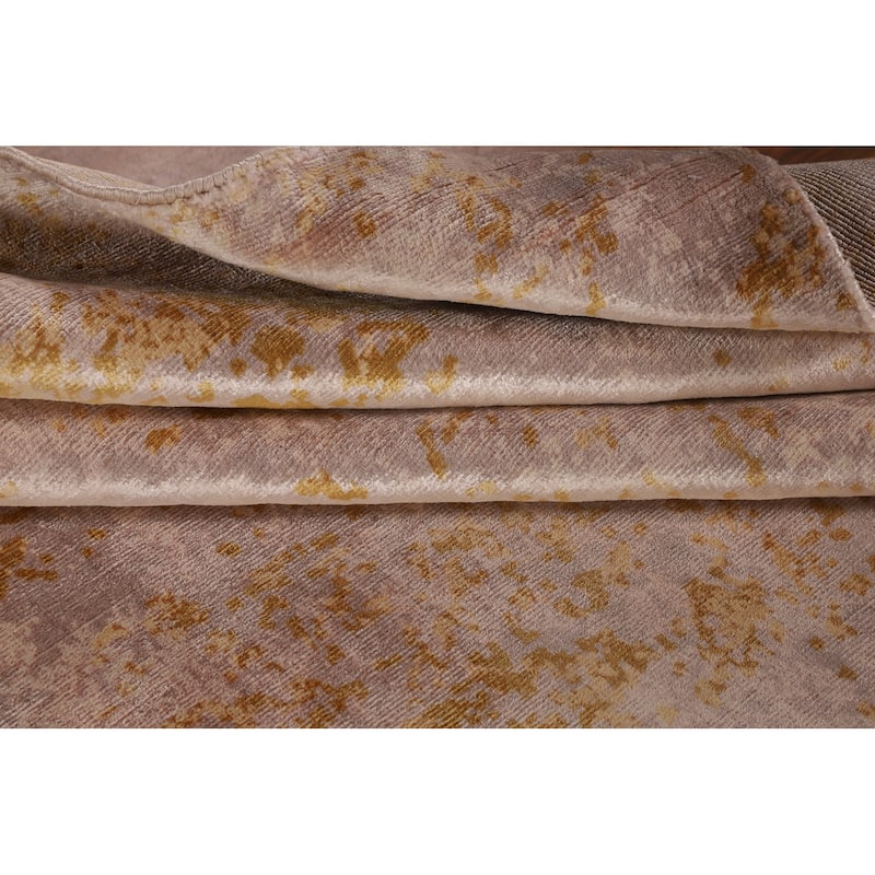 Modern Area Rug Hand-Knotted Abstract Bedroom Wool Carpet - 6'6"x 9'10"