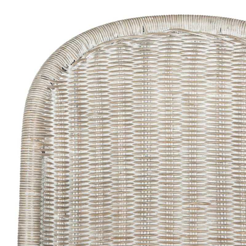 SAFAVIEH Baukje Grey Wicker Dining Chair (Set of 2) - 19Wx26Dx35H
