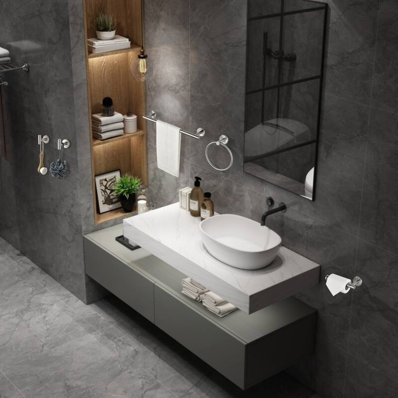 6-PCS Stainless Steel Bathroom Hardware Set,Round Shape