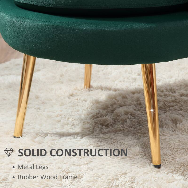 Velvet-touch Fabric Accent Chair