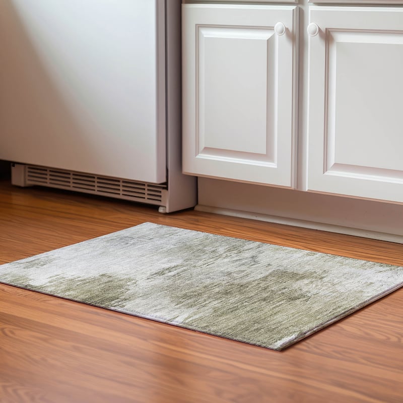 Premium Washable Super Soft Watercolor Mayfield Rug - Taupe - 1' 8" x 2' 6"