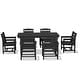 preview thumbnail 4 of 82, 7-Piece HDPE Outdoor Dining Table Sets with Umbrella Hole - 1-Table 6-Chairs