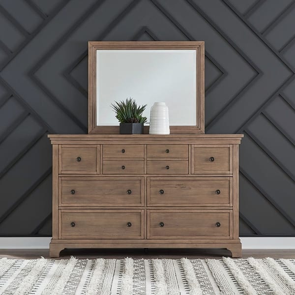 beige wood dresser Mariella 6 Drawer Dresser, Painted Linen by Four Hands  High Fashion Home The main material of this dresser is particle board and MDF board Daisie 34" 6-Drawer Meranti Wood