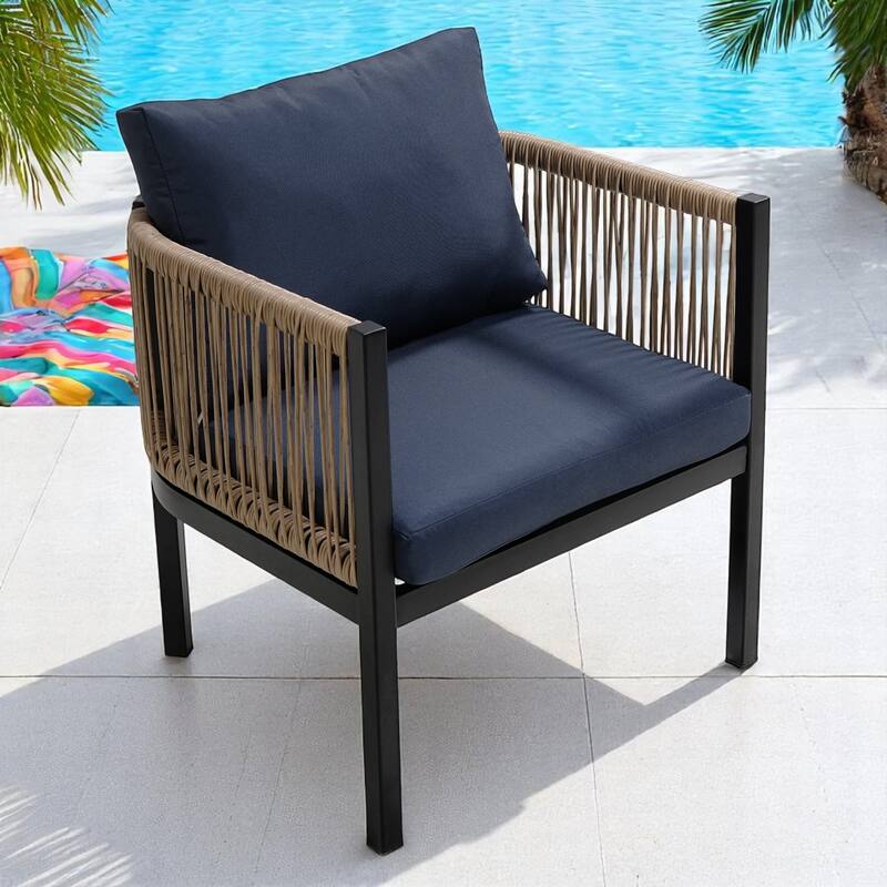 Modular Multi-Person Outdoor Sofa Set with Tempered Glass Table - Ideal for Garden, Backyard, and Balcony