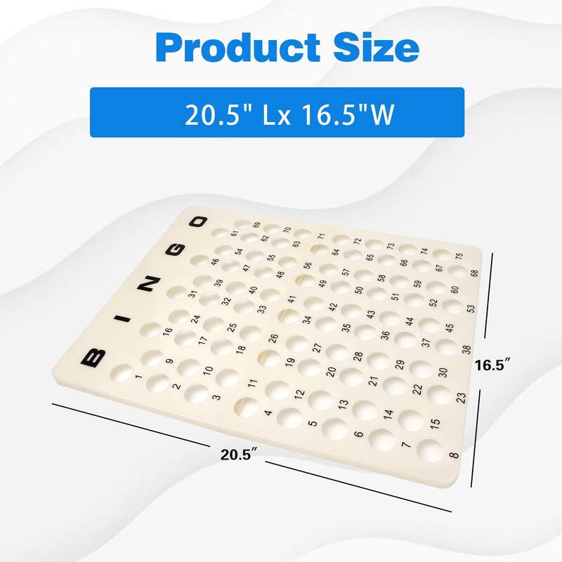 GSE™ Bingo Master Board for 1.5" Ping Pong Bingo Balls, Plastic Bingo Calling Board for Bingo Game - Master Board