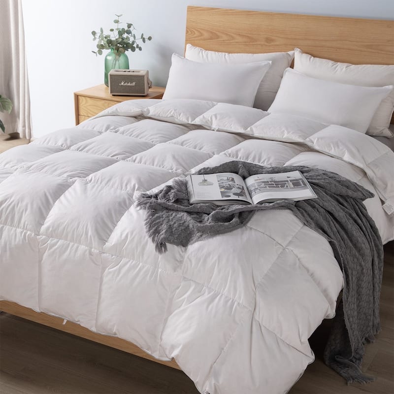 KASENTEX Cotton Cover Down Comforter - Duvet Insert - All Season