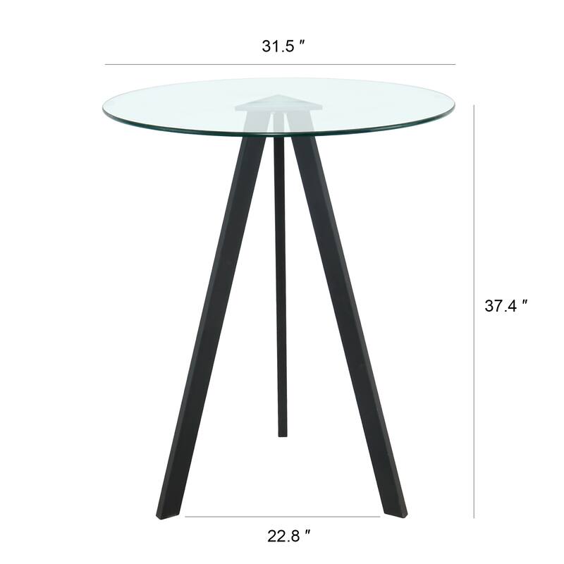 Modern Kitchen Glass dining table ROUND Tempered Glass BAR Table top