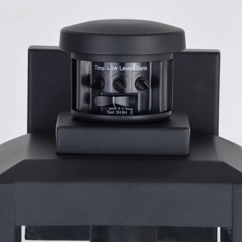Kinzie Black Motion Sensor Dusk to Dawn Outdoor Wall Light Clear Glass