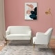preview thumbnail 1 of 117, Barbara 43" Contemporary Velvet Loveseat Sofa with Goldtone Metal Legs by HULALA HOME IVORY