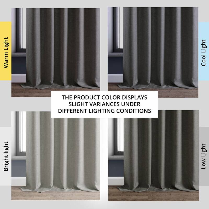 Exclusive Fabrics Italian Faux Linen Room Darkening Curtains (1 Panel) - Sophisticated Drapery for Versatile Décor