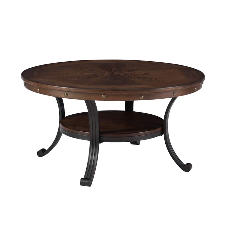 Linon Franklin Industrial Round Coffee Table