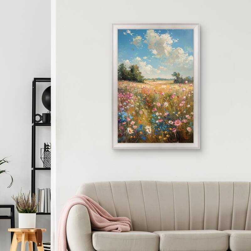 Masterpiece Art Gallery| Field of Flowers by Petals Prints Design - Framed Canvas Art Print