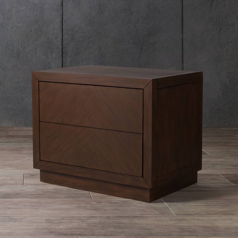 SAFAVIEH Couture Dzanna 2-Drawer Wood Nightstand - Brown