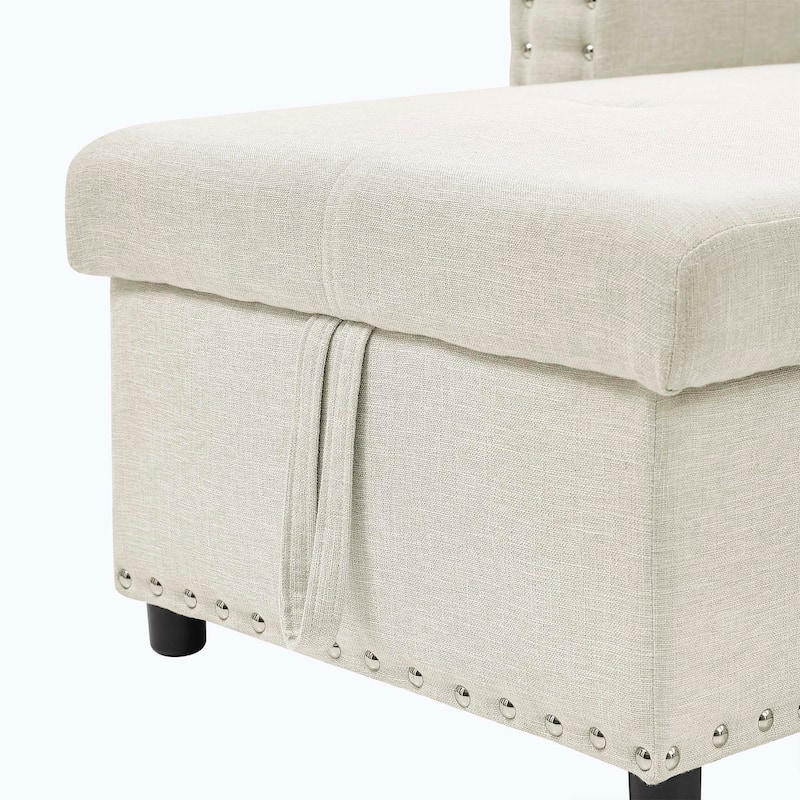 Classic and Cozy L-shape Pull-out Sleeper Sectional Sofa