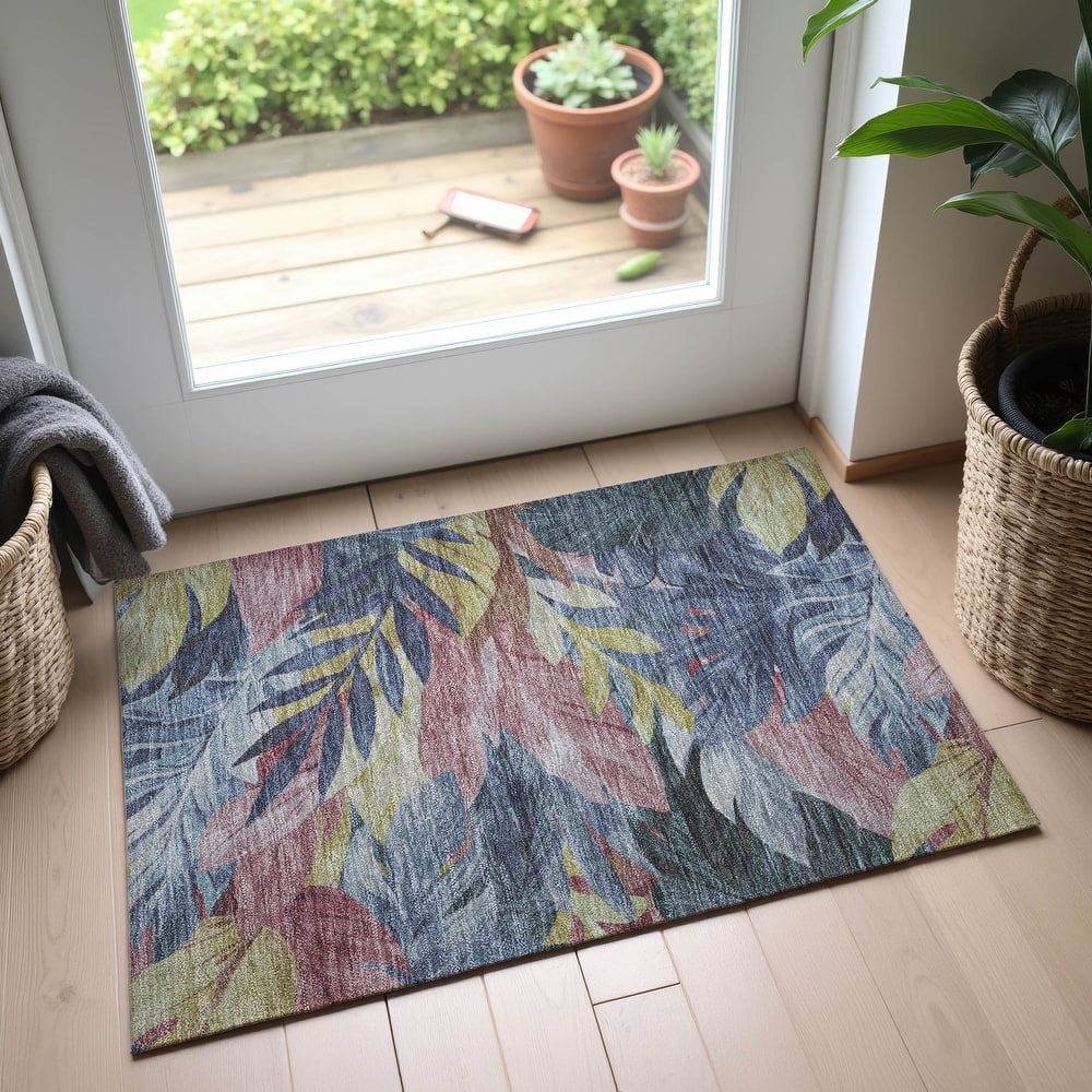 Premium Washable Super Soft Tropical Floral Mayfield Rug