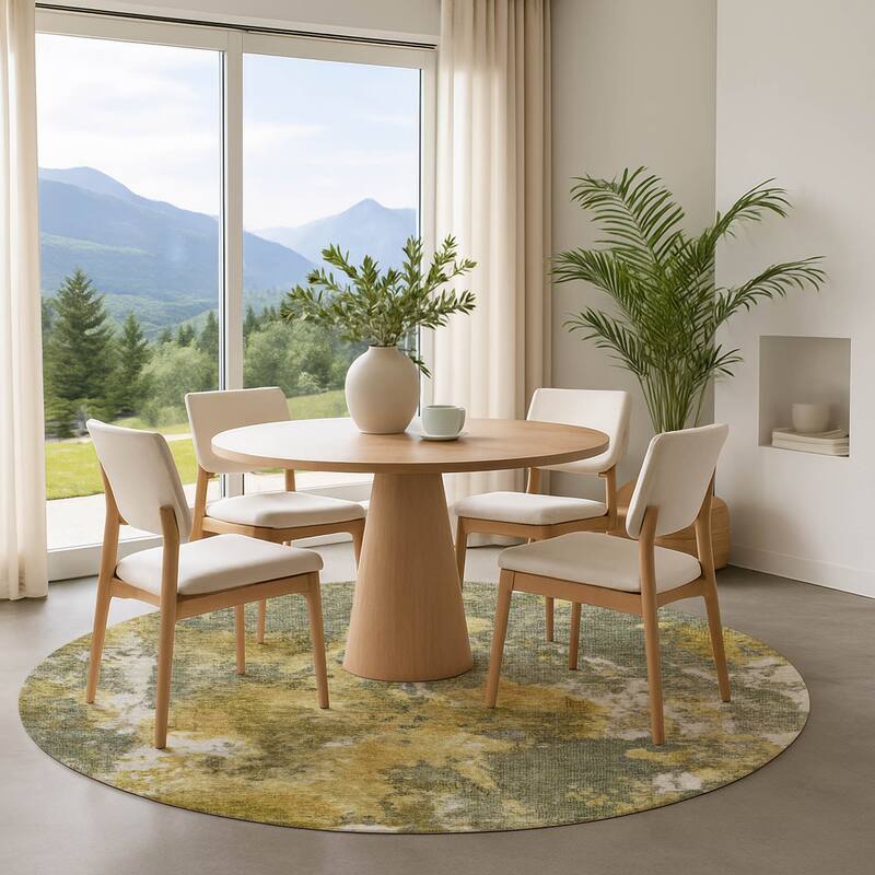 Premium Washable Super Soft Abstract Mayfield Rug - Taupe - 8' x 8'