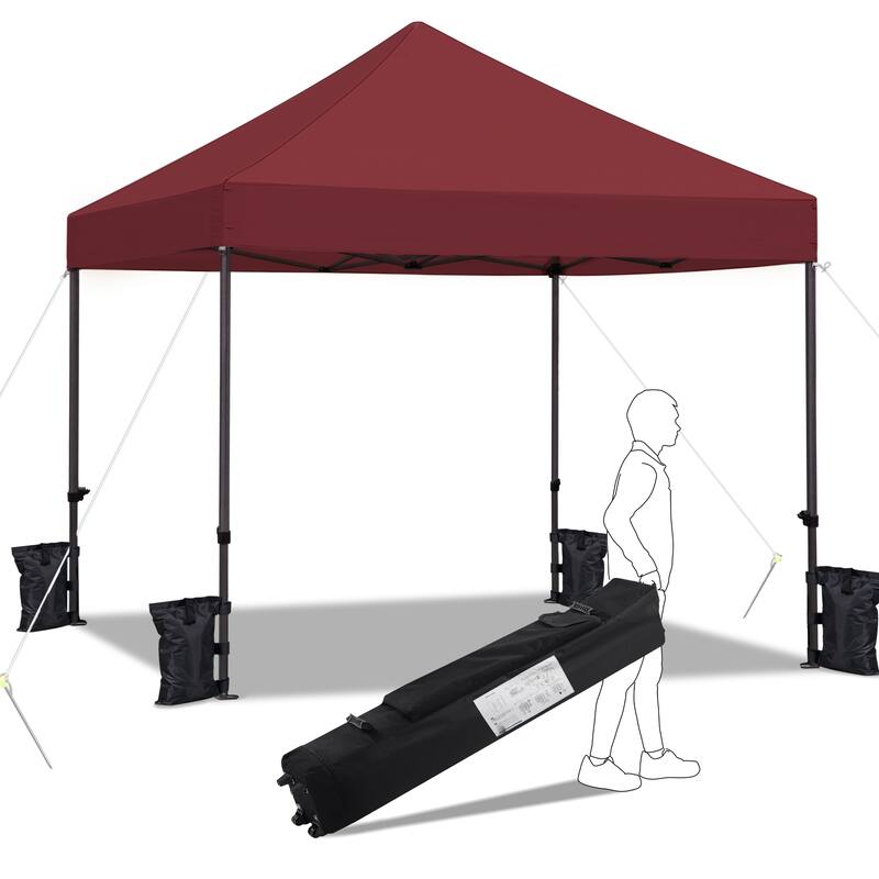 Yaheetech Adjustable Commercial Pop-up Canopy with Wheeled Carry Bag