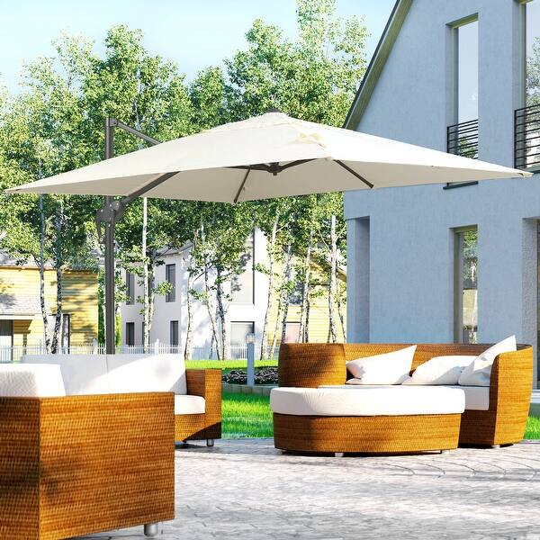 80 inch patio umbrella High Noon Patio Umbrella Wood pole 89 Height 80 Width Inches Outdoor  Umbrella