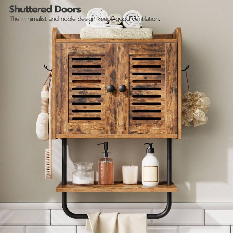 Over The Toilet Storage - 6.9"D x 15.7"W x 24"H - 6.9"D x 15.7"W x 24"H - Brown