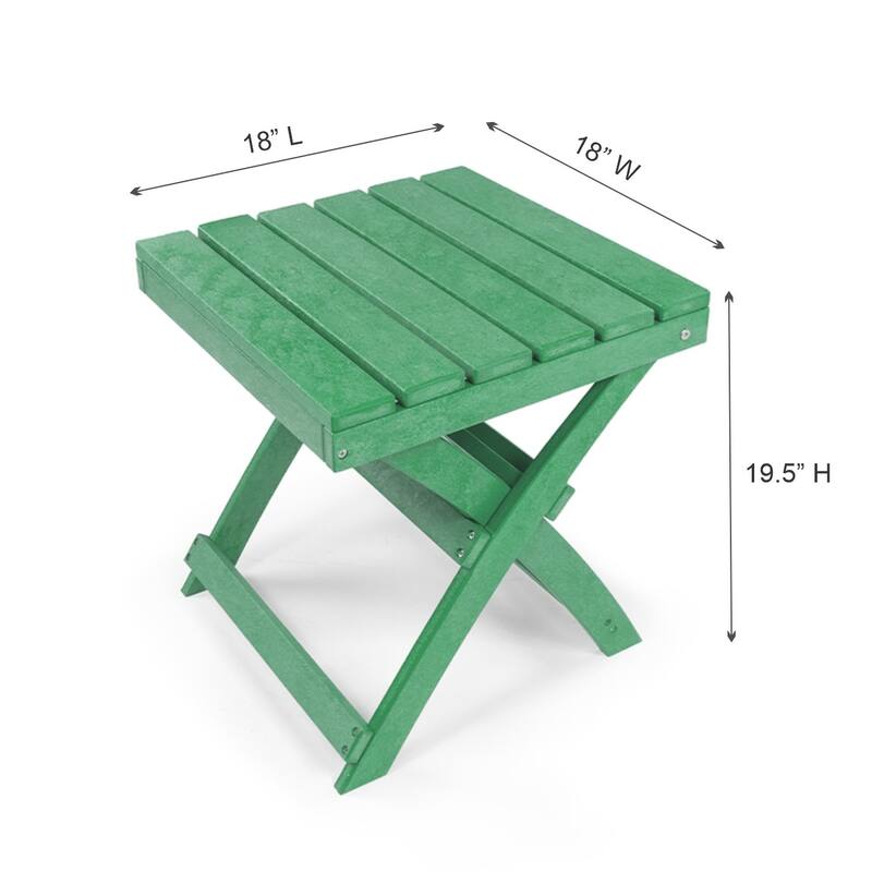 Seaview Fully Assembled All-Weather Recycled HDPE Outdoor Folding Side Table