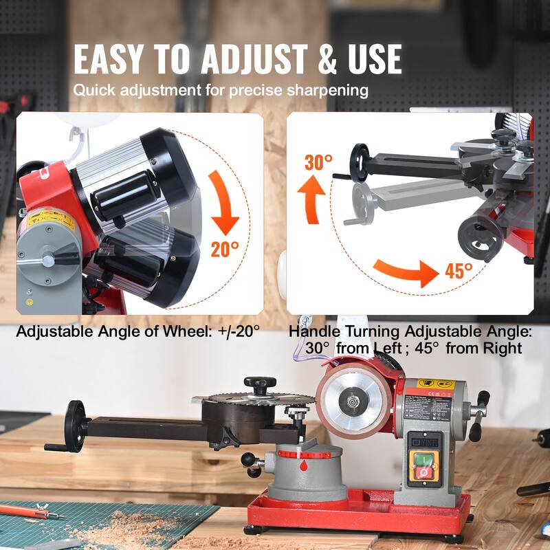 Circular Saw Blade Sharpener, 370W Saw Blade Grinding with Water Injection, Water Injection Circular Saw Blade Sharpening