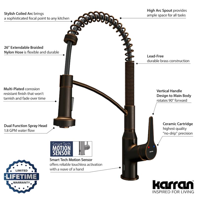 Karran Scottsdale Touchless Single-Handle Pull-Down Sprayer Kitchen Faucet