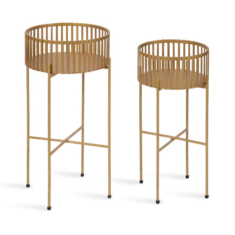 Kate and Laurel Paynter Plant Stand Set - 2 Piece - Gold