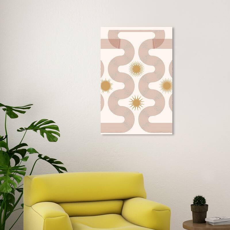Wynwood Studio Canvas Abstract Place for the Sunstars Gold and Modern & Contemporary Wall Art Canvas Print