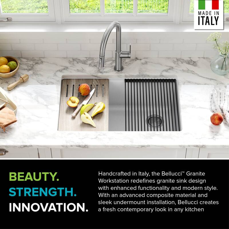 KRAUS Bellucci Workstation Undermount Granite Composite Kitchen Sink