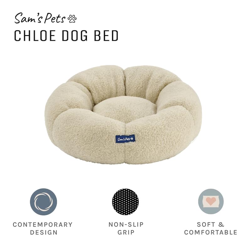 Chloe 23.62'' Cuddler Dog Bed in Beige - 23.62