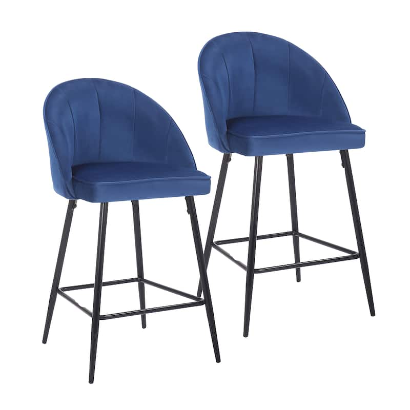 Porthos Home Freya Velvet and Metal Counter Stools (Set of 2)