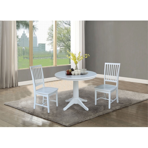 Round mission dining outlet table