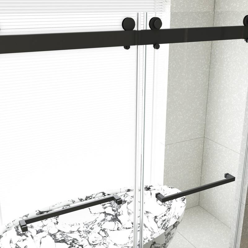 56-60"W x 76"H Frameless Double Sliding Shower Door
