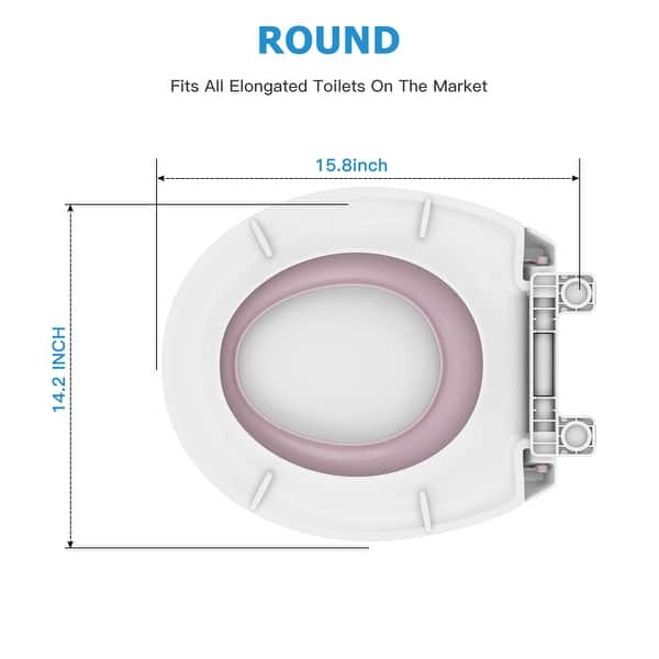 dimension image slide 0 of 4, 2 in 1 Toilet Seat for Toddlers and Adults with Built-in Potty Training Seat
