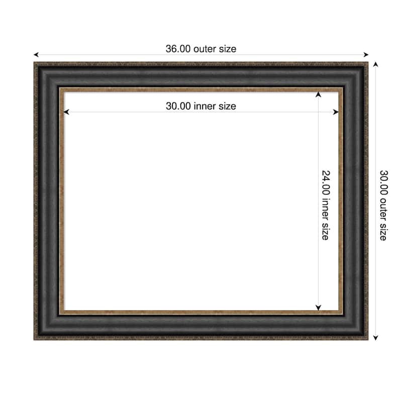 Amanti Art Thomas Black Bronze Framed Dry Erase Magnetic Board - 36 x 30 in
