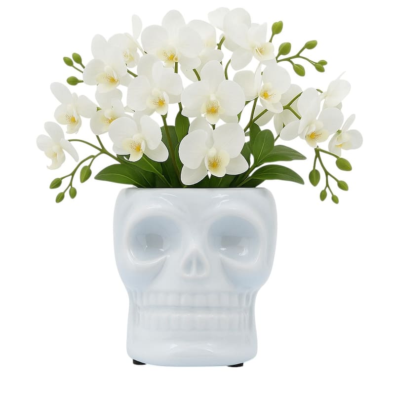 Decorative Ceramic Skull Table Vase