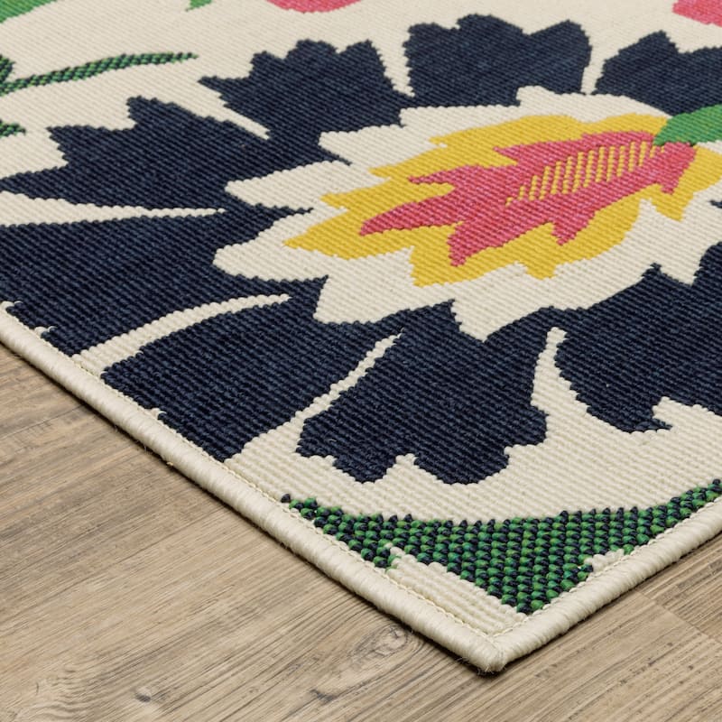Harlowe Bold Boho Floral Ivory/ Multi Area Rug
